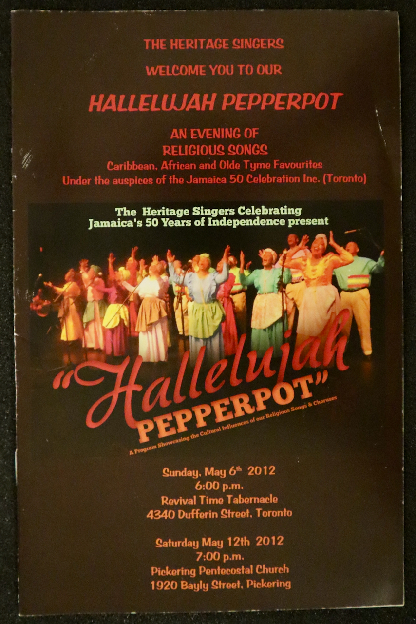 Program for 'Hallelujah Pepperpot'